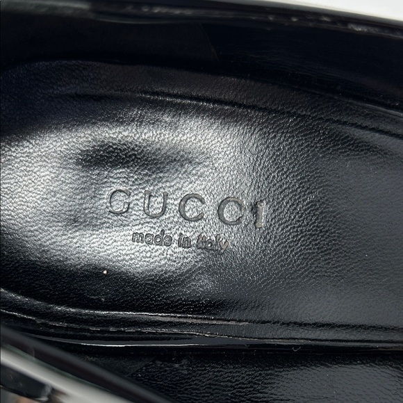 GUCCI Black Patent Leather Peep Toe Pumps Tom Ford Era Horsebit, Size 9B 0062 - Picture 2 of 16